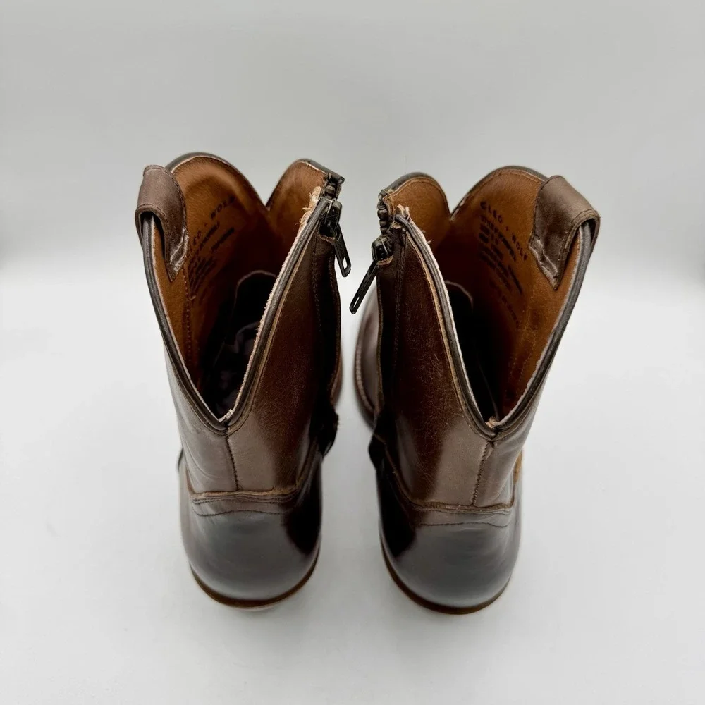 Cleo Wolf Fern Boots Women's Size 11‎ Distressed Chocolate Brown Leather